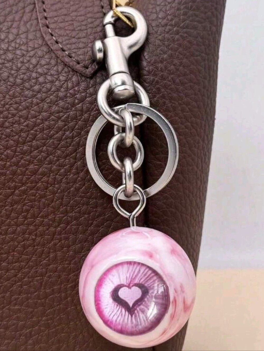 Large Heart Eye & Heart Bag Charm/ Keychain NEW